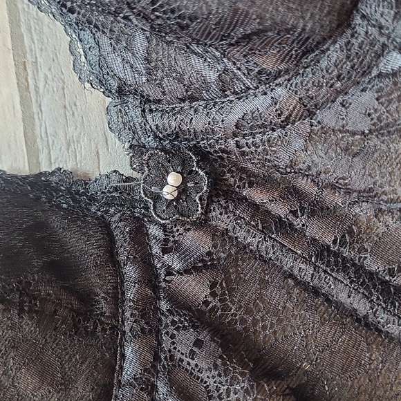 Carnival Black Lace Corset Strapless Bra, 32B - Picture 5 of 11